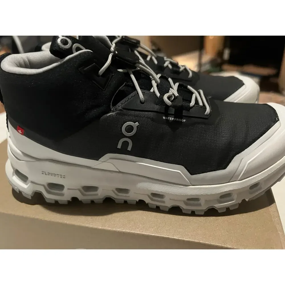 On Cloudhero Mid Waterproof Kids Boots 3.5 Youth black white